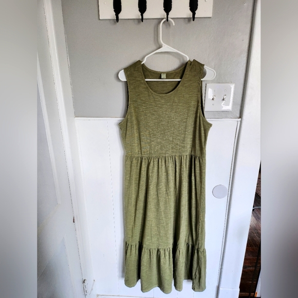 Old Navy Womens  Olive Green Sleeveless  Summer Sun Dress - Picture 1 of 9